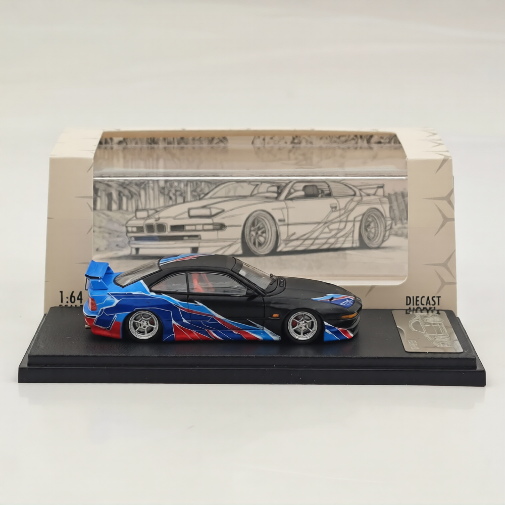 Rhino Model 1/64 850CSi E31 Black Blue Widebody Sports Model