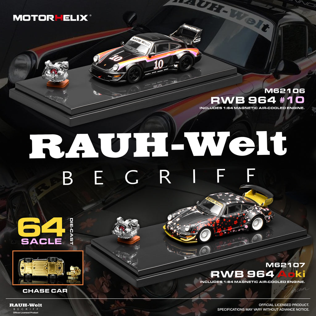 (Coming Soon) MOTORHELIX 1/64 RWB 964 #10 with magnetic air-cooled engine