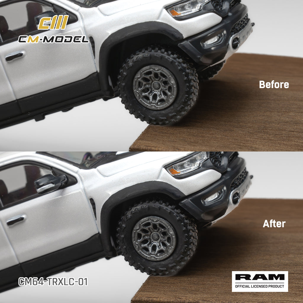 (Coming Soon) CMMODEL 1:64 2024 Ram 1500 TRX 6.2L Supercharged V8 – Final Edition Stellantis Diamond White Crystal Pearl