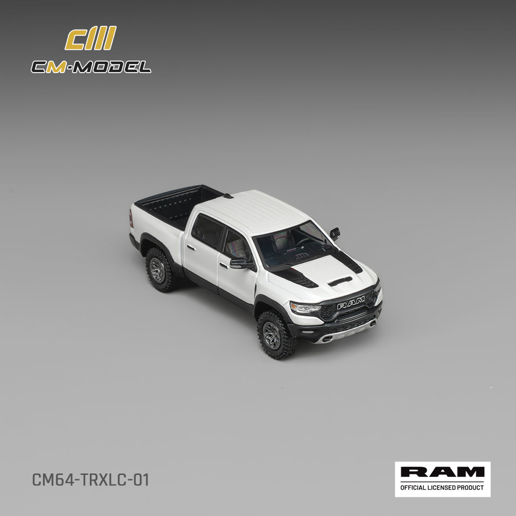 (Coming Soon) CMMODEL 1:64 2024 Ram 1500 TRX 6.2L Supercharged V8 – Final Edition Stellantis Diamond White Crystal Pearl