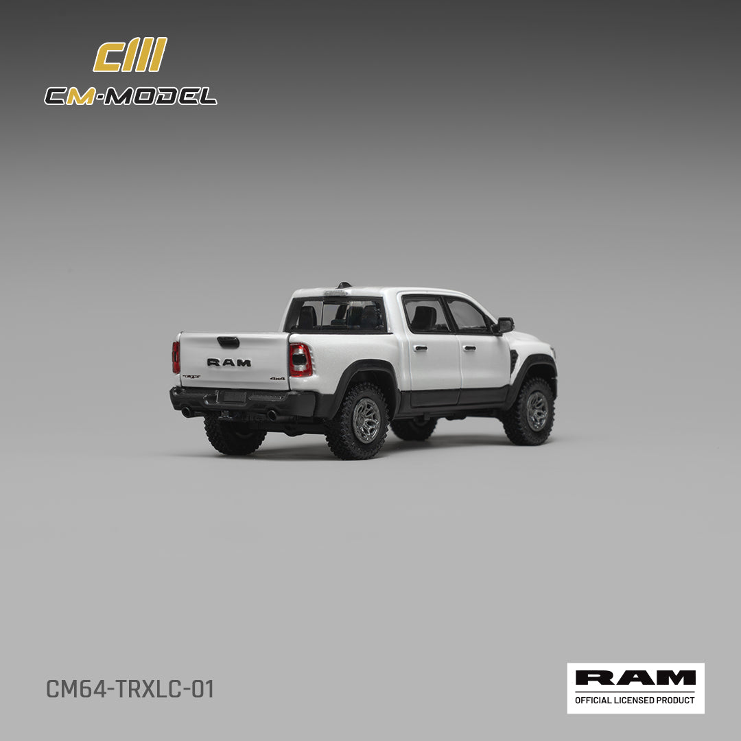 (Coming Soon) CMMODEL 1:64 2024 Ram 1500 TRX 6.2L Supercharged V8 – Final Edition Stellantis Diamond White Crystal Pearl