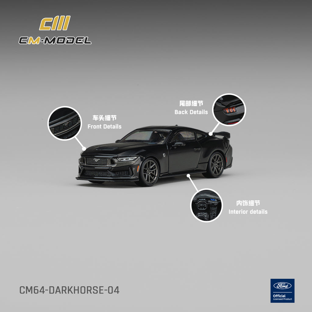 (Coming Soon) CMMODEL 1:64 Ford Mustang Darkhorse Shadow Black