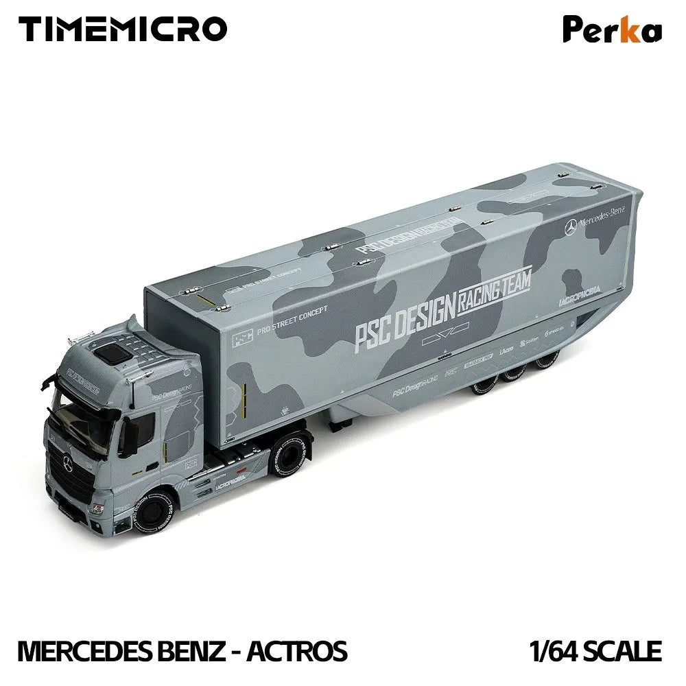 (Coming Soon) TIMEMICRO 1:64 Mercedes Benz: Actros concept trailer PSC fighter jet grey