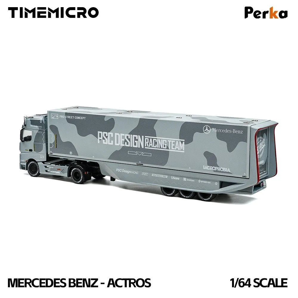 (Coming Soon) TIMEMICRO 1:64 Mercedes Benz: Actros concept trailer PSC fighter jet grey