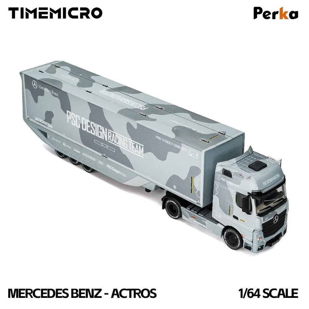 (Coming Soon) TIMEMICRO 1:64 Mercedes Benz: Actros concept trailer PSC fighter jet grey