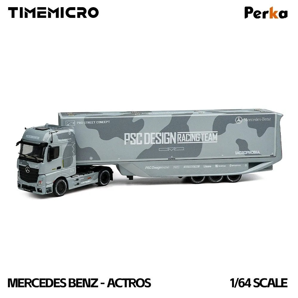 (Coming Soon) TIMEMICRO 1:64 Mercedes Benz: Actros concept trailer PSC fighter jet grey