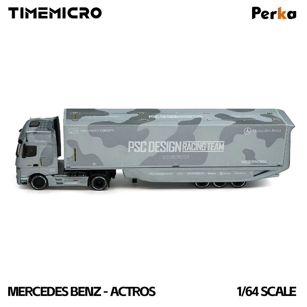 (Coming Soon) TIMEMICRO 1:64 Mercedes Benz: Actros concept trailer PSC fighter jet grey