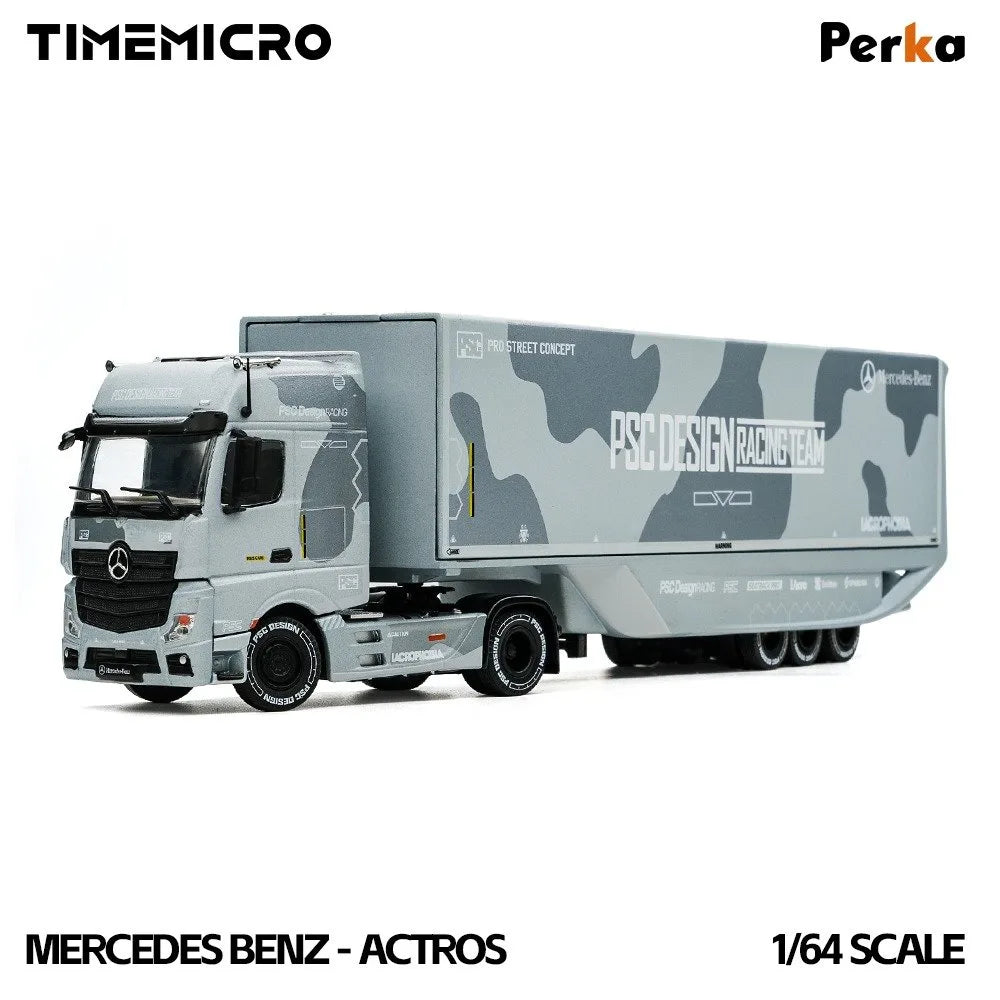 (Coming Soon) TIMEMICRO 1:64 Mercedes Benz: Actros concept trailer PSC fighter jet grey