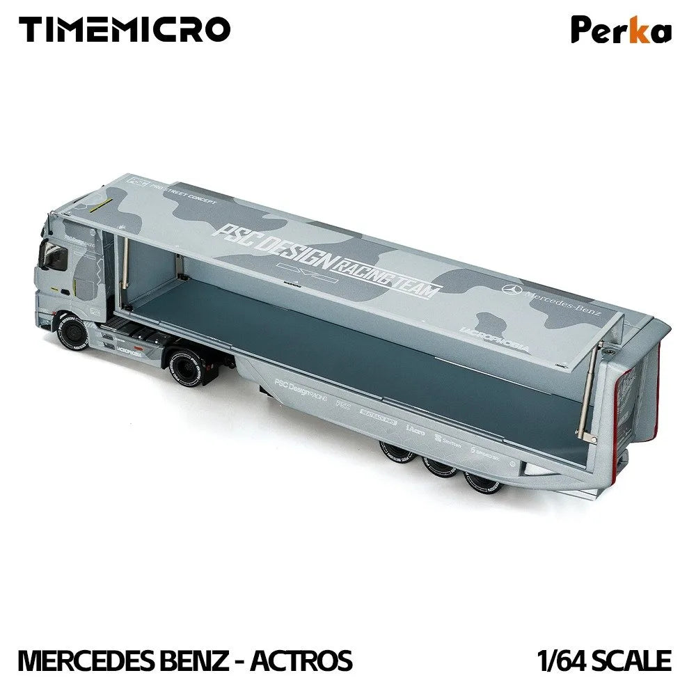 (Coming Soon) TIMEMICRO 1:64 Mercedes Benz: Actros concept trailer PSC fighter jet grey