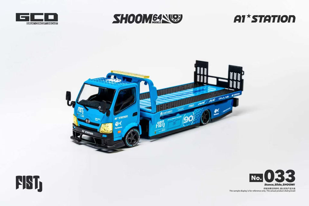 (Coming Soon) SHOOM 1/64 FIST TEAM HINO 300 Custom Drop-Bed Car Carrier (APA Xpo Foshan 2026) LHD