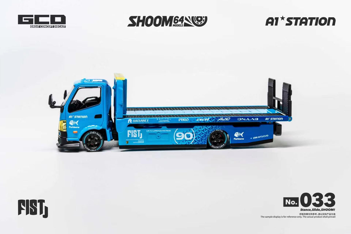 (Coming Soon) SHOOM 1/64 FIST TEAM HINO 300 Custom Drop-Bed Car Carrier (APA Xpo Foshan 2026) LHD