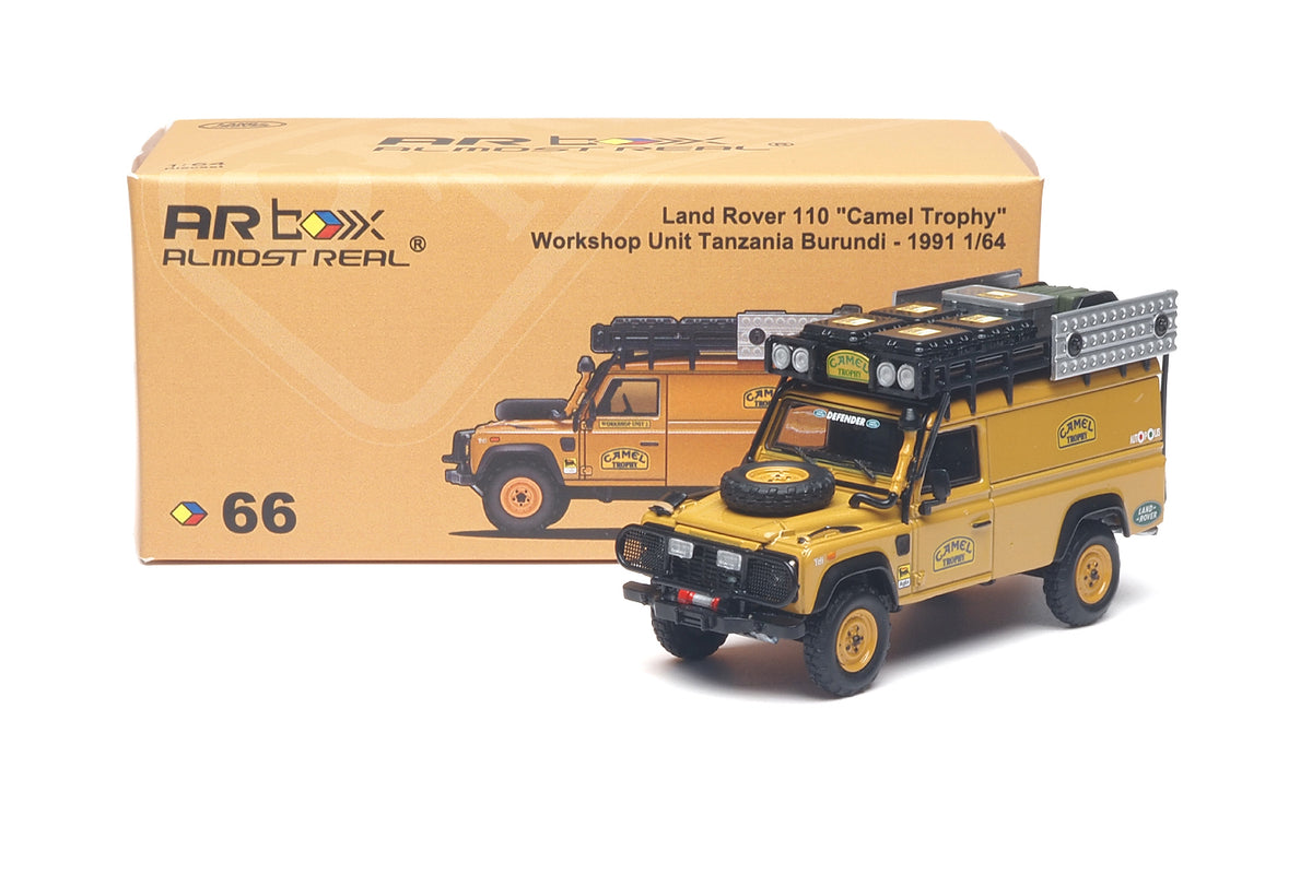 (Coming Soon) ALMOSTREAL 1:64 Land Rover Defender 110 "Camel Trophy" Workshop Unit Tanzania Burundi Diecast Model