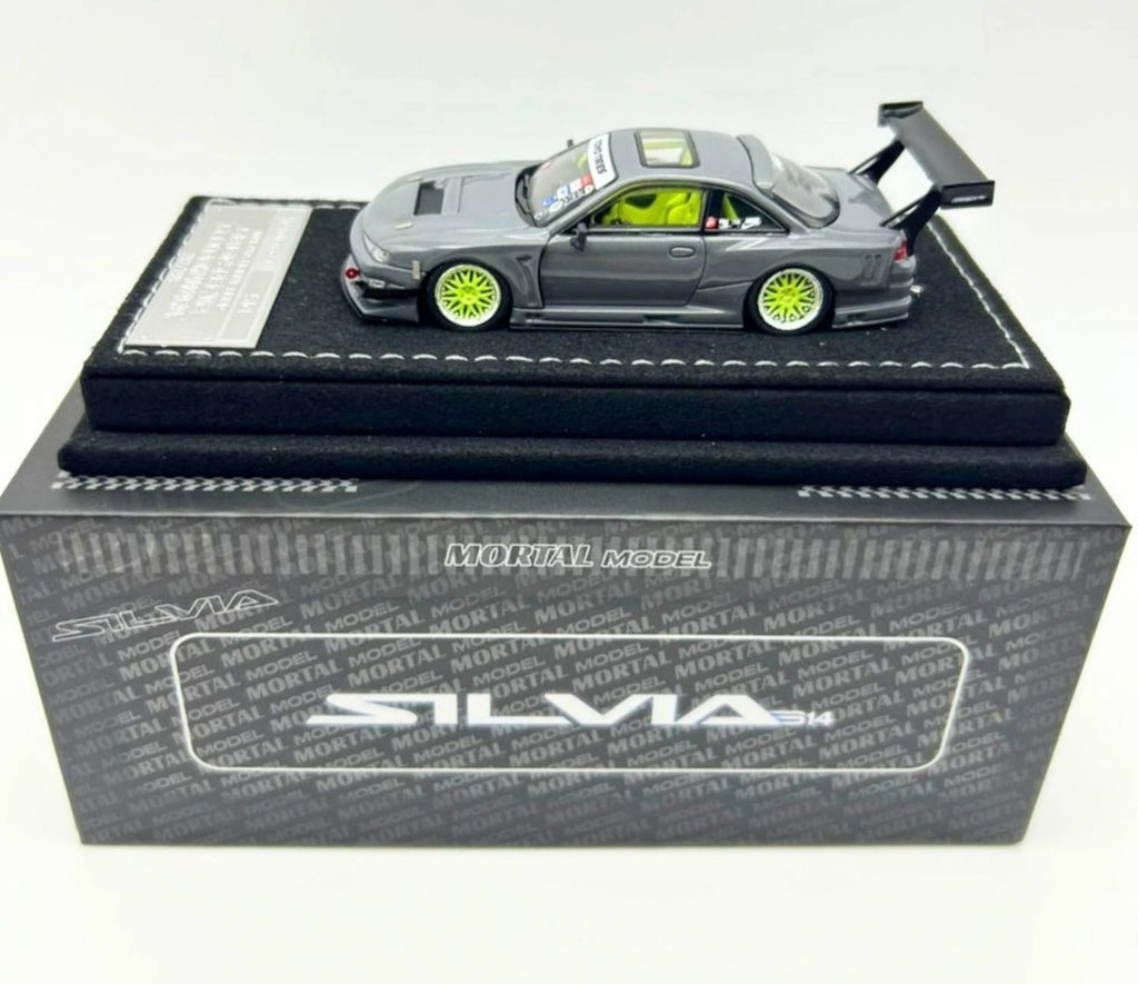 (Coming Soon) MORTALMODEL 1:64 Siliva S14 HEC 2025 Exclusive - Malaya Hobby Grey Nissan GT-SPEC V2 Seiji Ookawara LE Diecast Model
