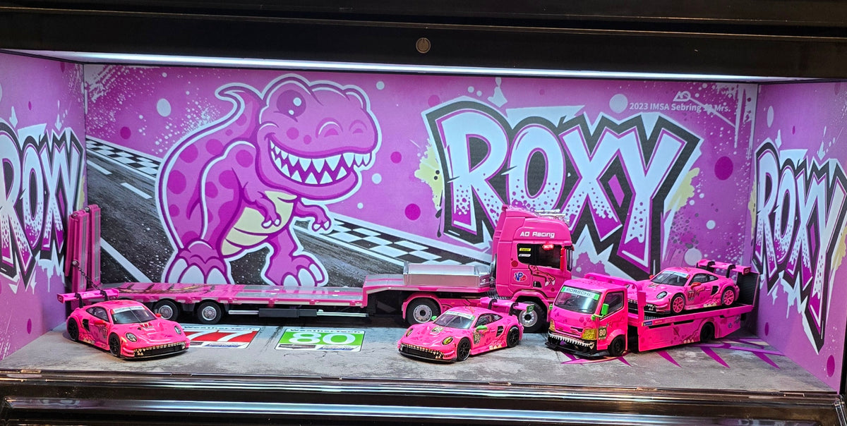 MBOX MOREART 1/64 Dinosaur Painted Container Scene - Pink Dragon Diorama
