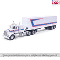 (Coming Soon) IXOAMERICA 1:64 1976 Kenworth W900 with vintage trailer - Red, White, Blue