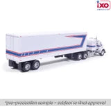 (Coming Soon) IXOAMERICA 1:64 1976 Kenworth W900 with vintage trailer - Red, White, Blue