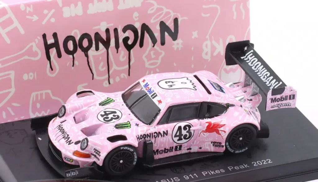 SPARK 1:64 HOONIPIGASUS Porsche 911 No.43 - Pikes Peak 2022 | Ken Block Diecast Model Car