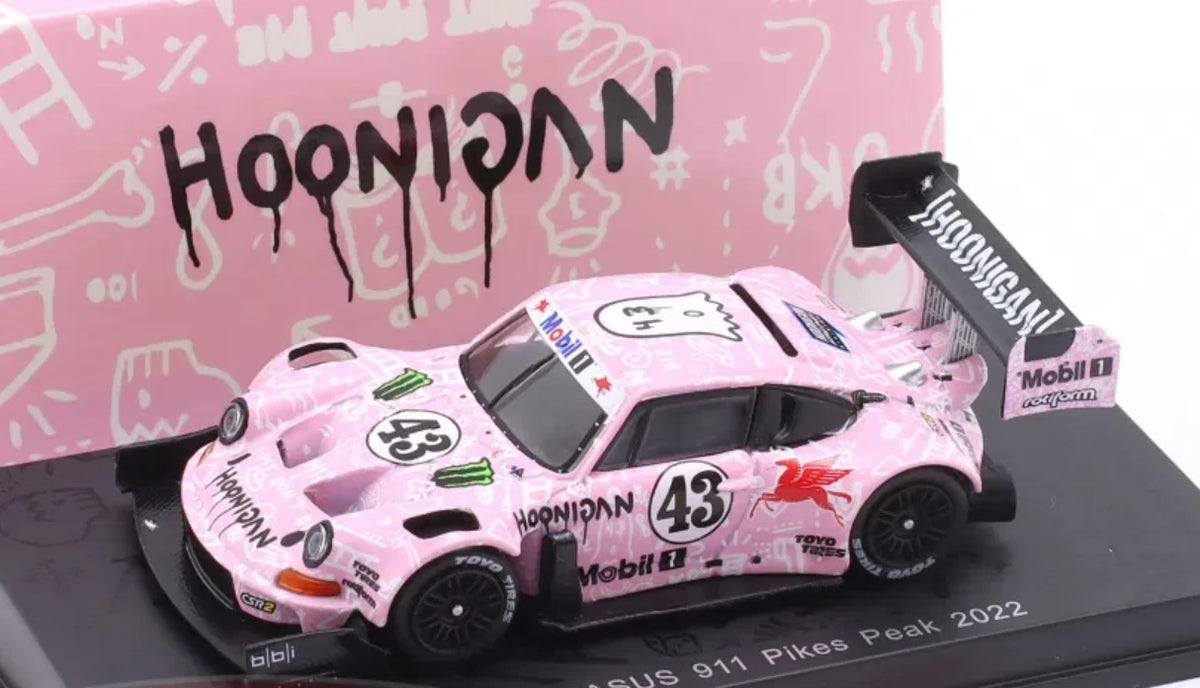 SPARK 1:64 HOONIPIGASUS Porsche 911 No.43 - Pikes Peak 2022 | Ken Block Diecast Model Car