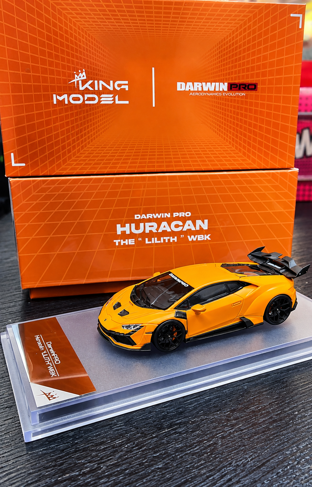 KINGMODEL 1/64 DarwinPRO Huracan LILITH Diecast model - Matte Orange