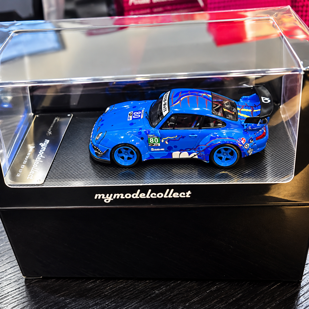MYMODELCOLLECT 1:64 RWB 993 HIGH WING - Blue T-Rex #80