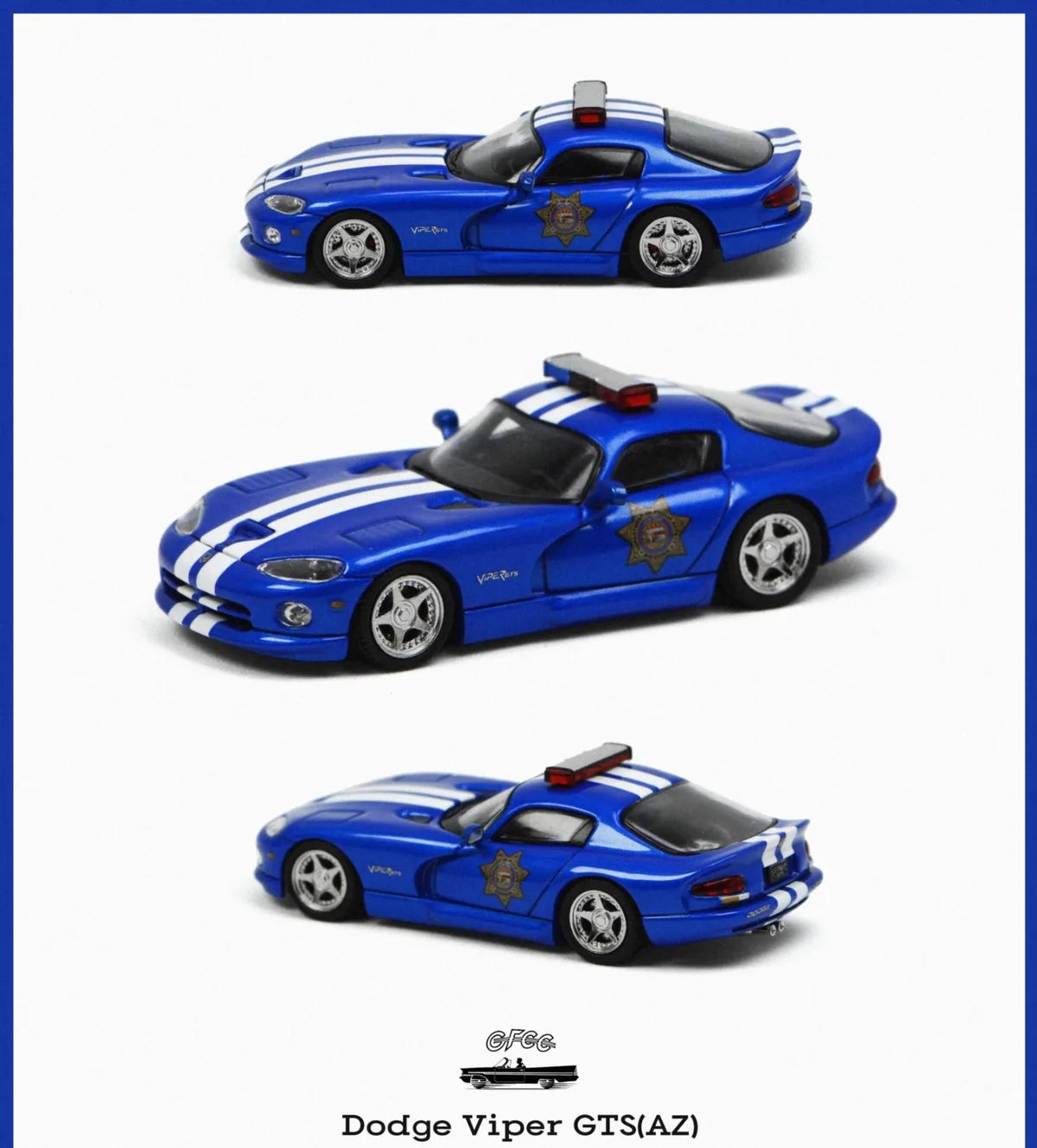 (Coming Soon) KOD & GFCC 1:64 Dodge Viper GFCC – 1996 Dodge Viper GTS (AZ) | Police Livery 2026 Foshan APA Xpo Model Diecast Car