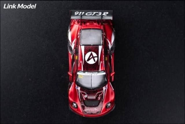 (Coming Soon) LINKMODEL 1:64 Scale Die-cast Porsche 911 GT3 R Black & Red: Chinese Dragon Livery