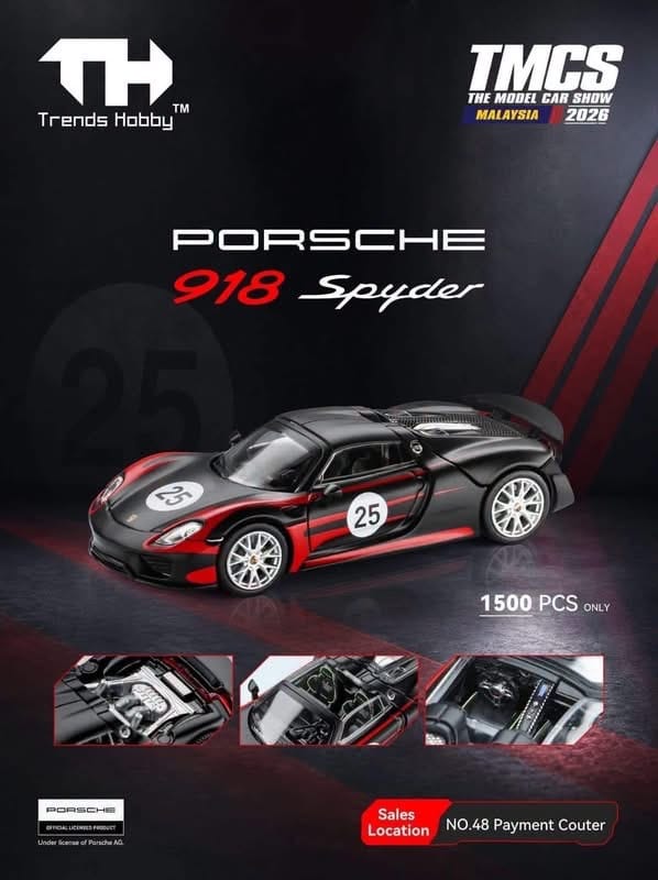 (Coming Soon) TRENDS HOBBY 1:64 Porsche 918 Spyder | TMCS 2026 Event Exclusive