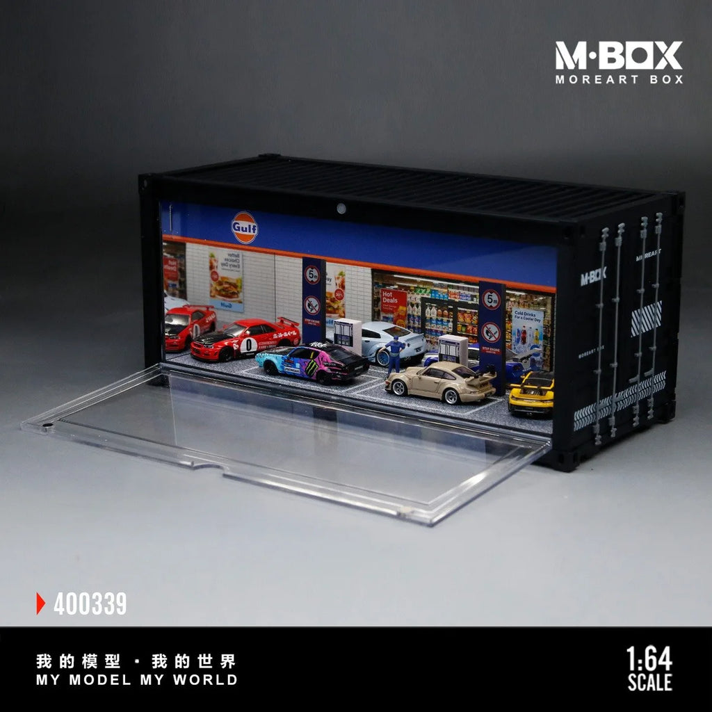 (Coming Soon) MOREART MBOX 1:64 Container Model | Gulf Gas Station Container Scene