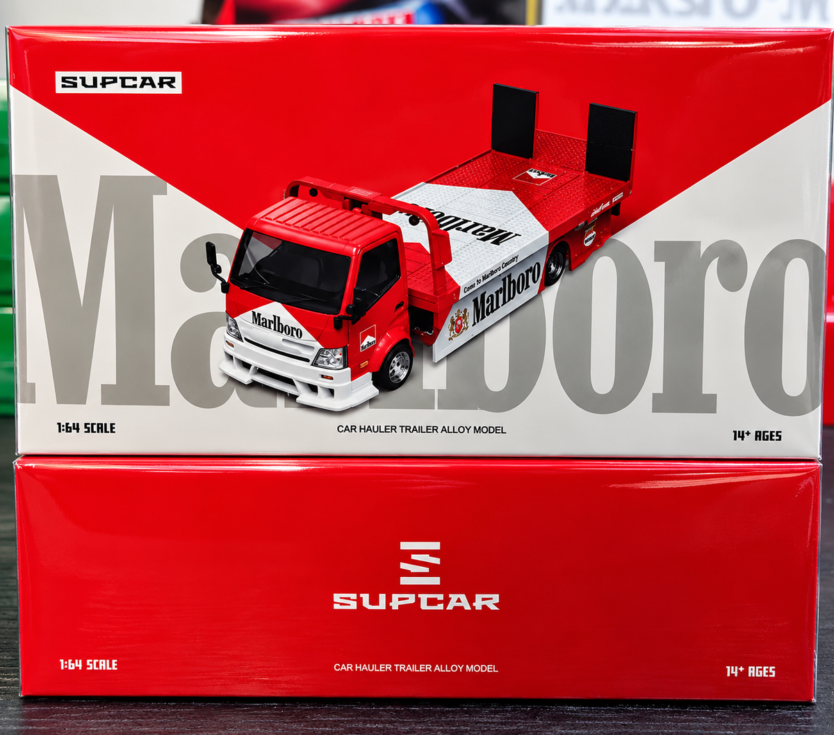 SUPCAR 1/64 H300 Flatbed Transport Trailer Marlboro livery Diecast Car Model