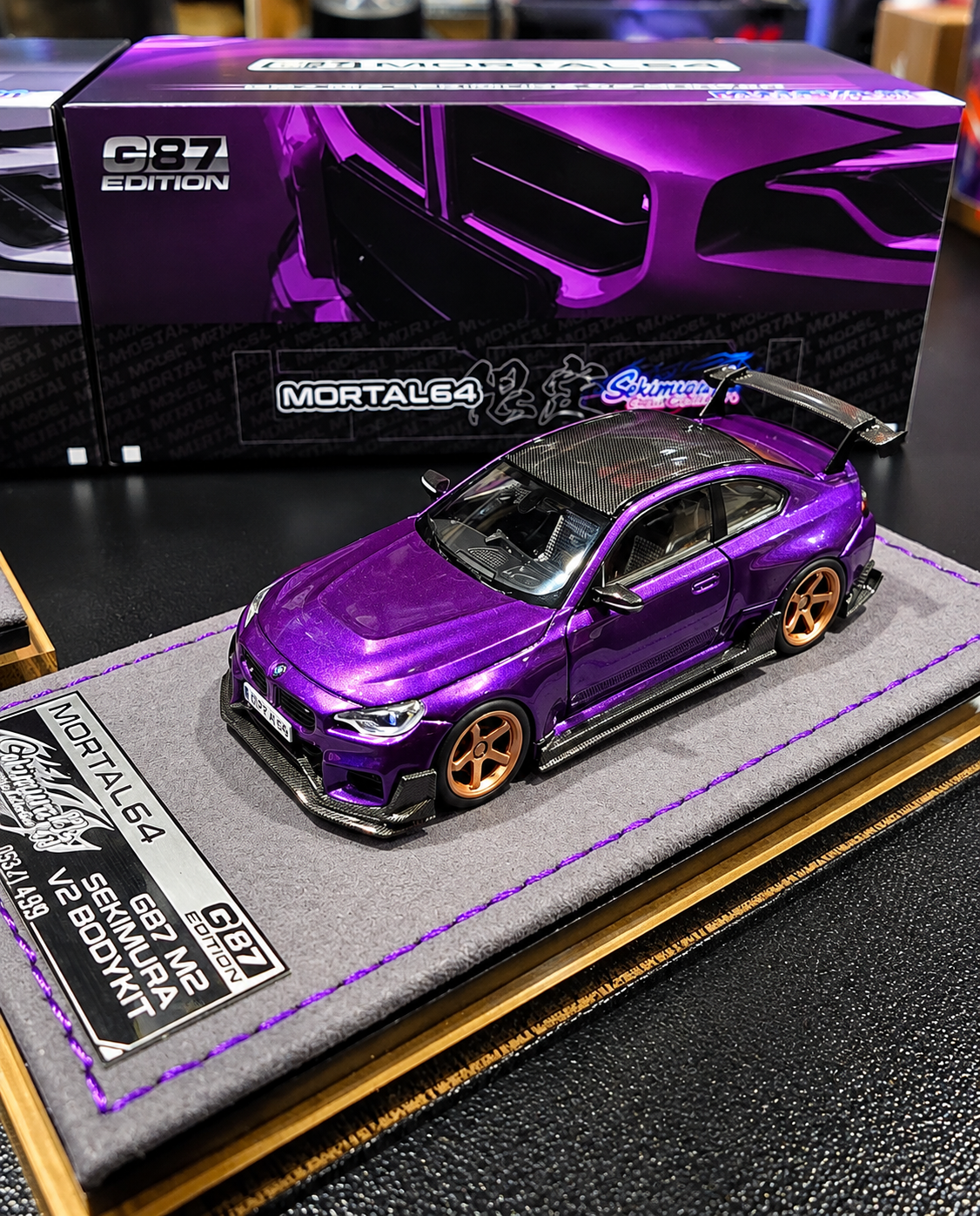 MORTALMODEL 1:64 BMW G87 M2 Sekimura V2 Bodykit | APAxpo Foshan 2026 - Midnight Purple