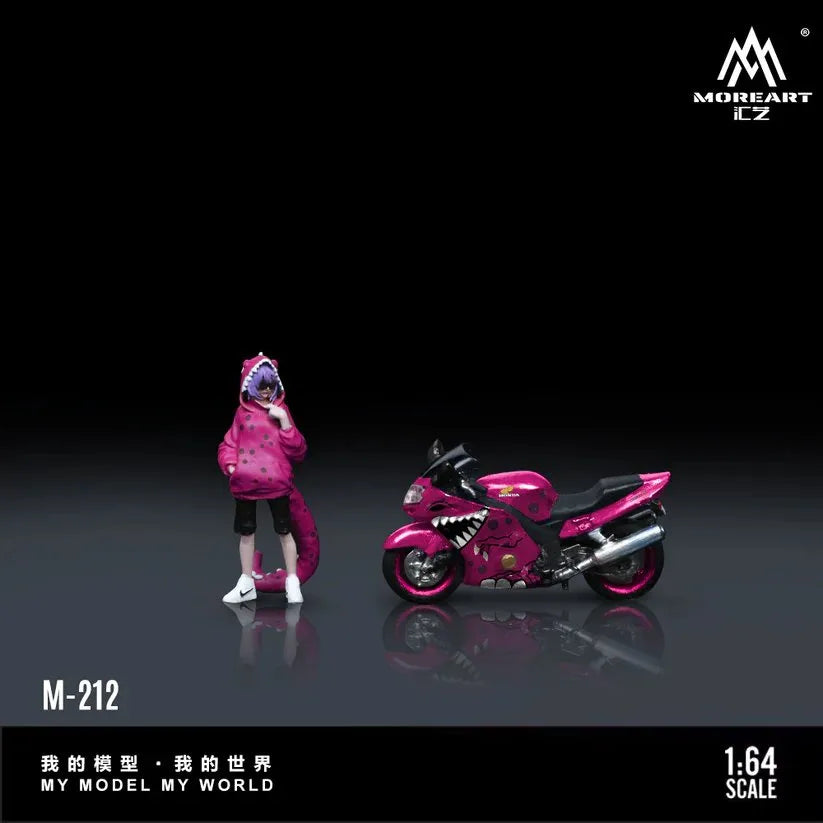 (Coming Soon) MOREART 1:64 Honda CBR1100XX Pink Tyrannosaurus Roxy Motorcycle
