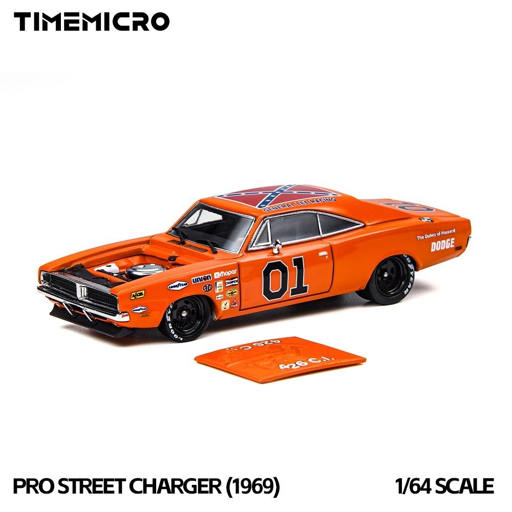 (Sold-Out) TIMEMICRO 1:64 Dodge Charger 1969 ProStreet - "General Lee" Hommage NASCAR Livery