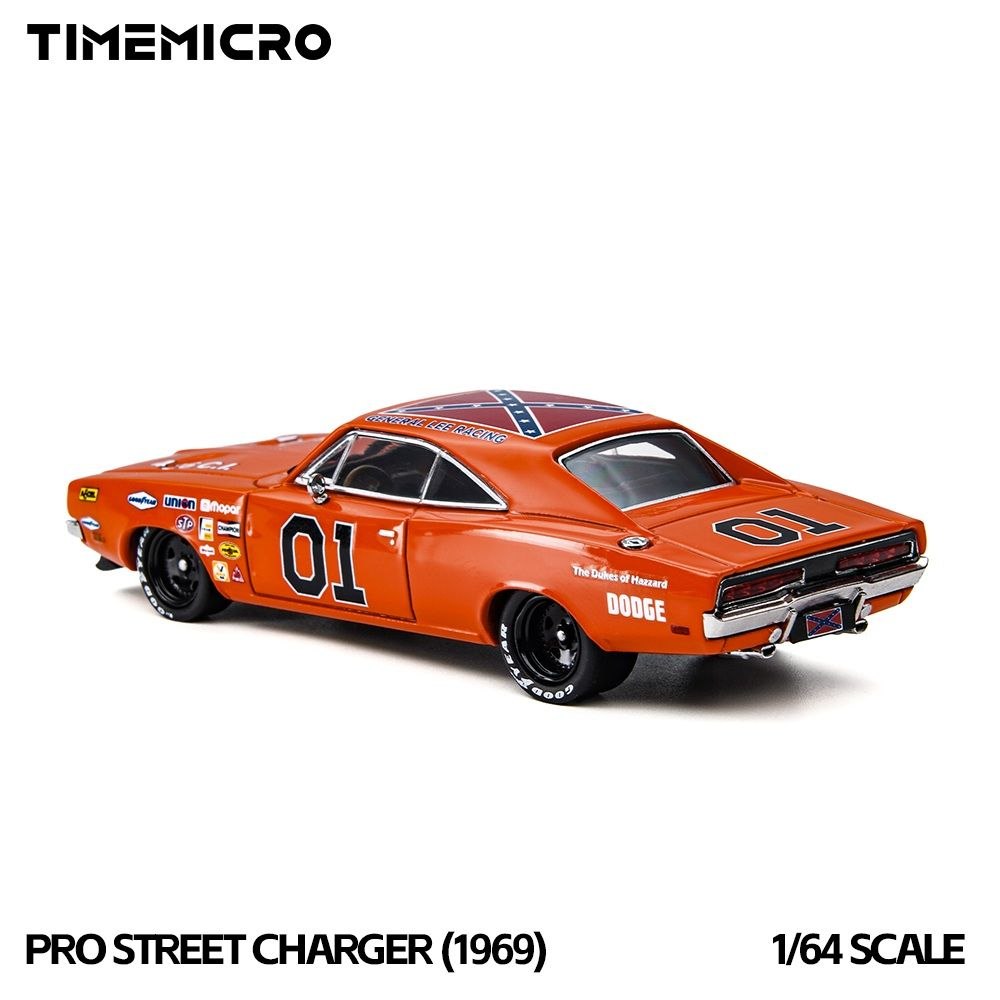 (Sold-Out) TIMEMICRO 1:64 Dodge Charger 1969 ProStreet - "General Lee" Hommage NASCAR Livery