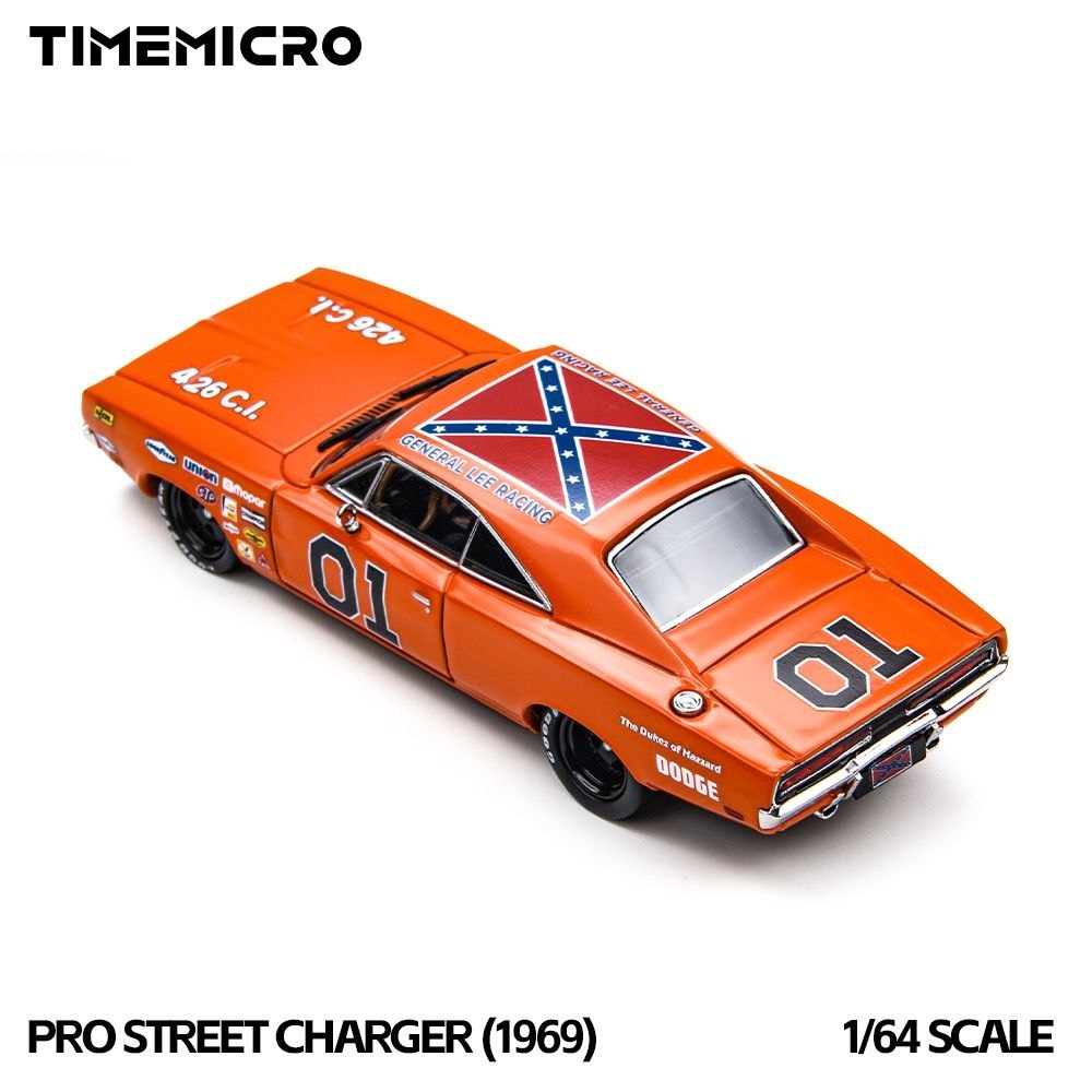 (Sold-Out) TIMEMICRO 1:64 Dodge Charger 1969 ProStreet - "General Lee" Hommage NASCAR Livery