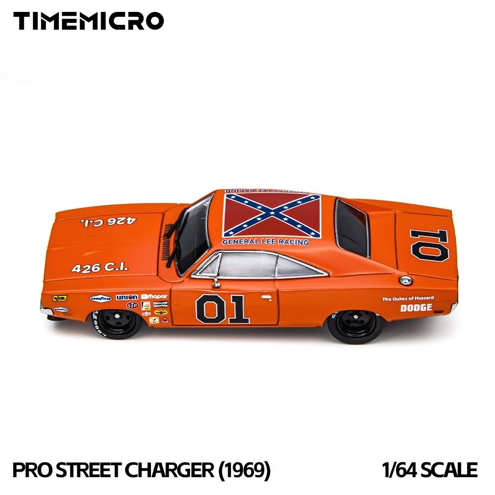 (Sold-Out) TIMEMICRO 1:64 Dodge Charger 1969 ProStreet - "General Lee" Hommage NASCAR Livery