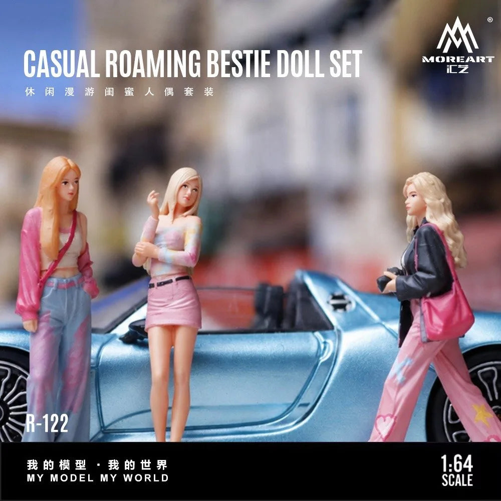 (Coming Soon) MOREART 1:64 Casual Wander Girl Doll Set