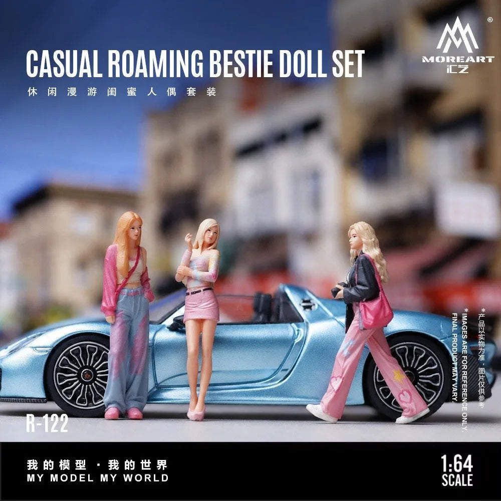 (Coming Soon) MOREART 1:64 Casual Wander Girl Doll Set