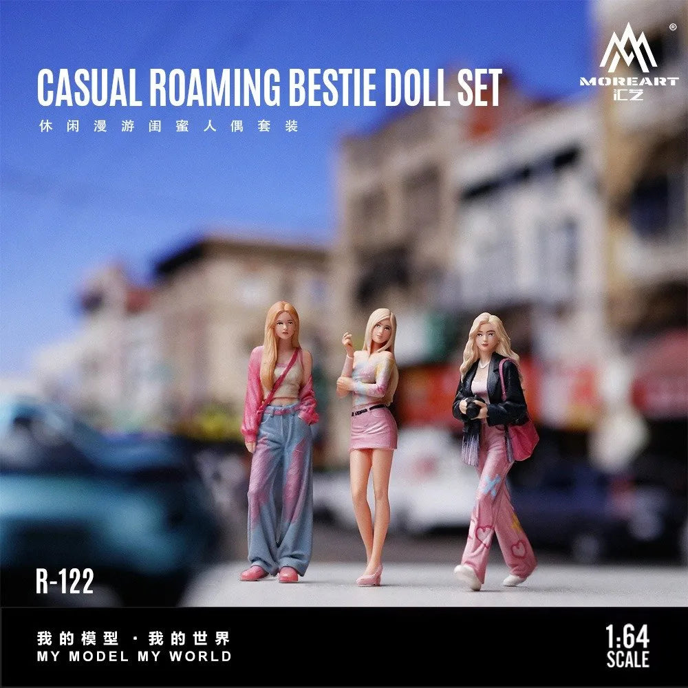 (Coming Soon) MOREART 1:64 Casual Wander Girl Doll Set