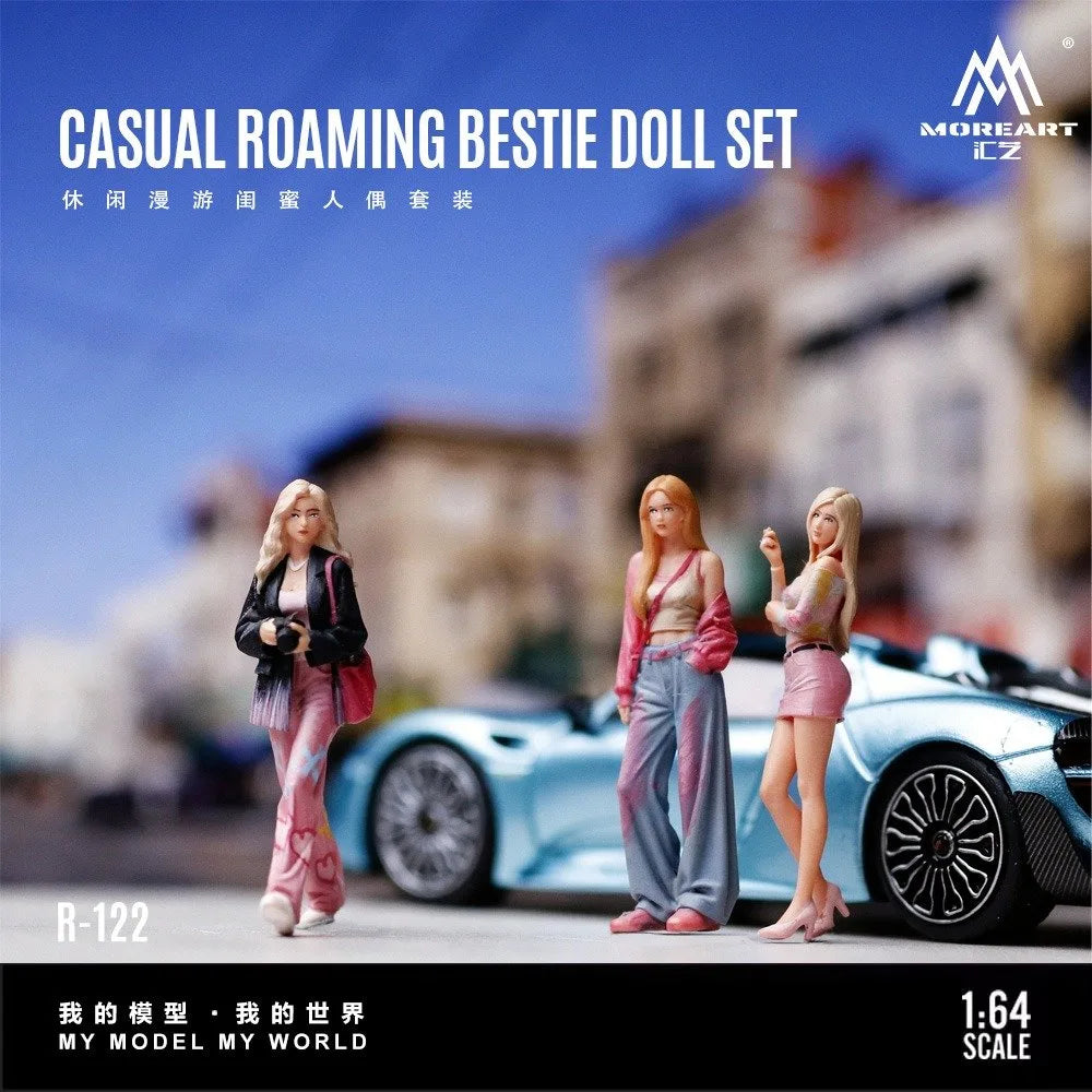 (Coming Soon) MOREART 1:64 Casual Wander Girl Doll Set