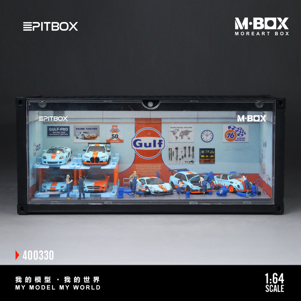 (Coming Soon) MOREART MBOX 1:64 Gulf Livery Repair Workshop Diorama