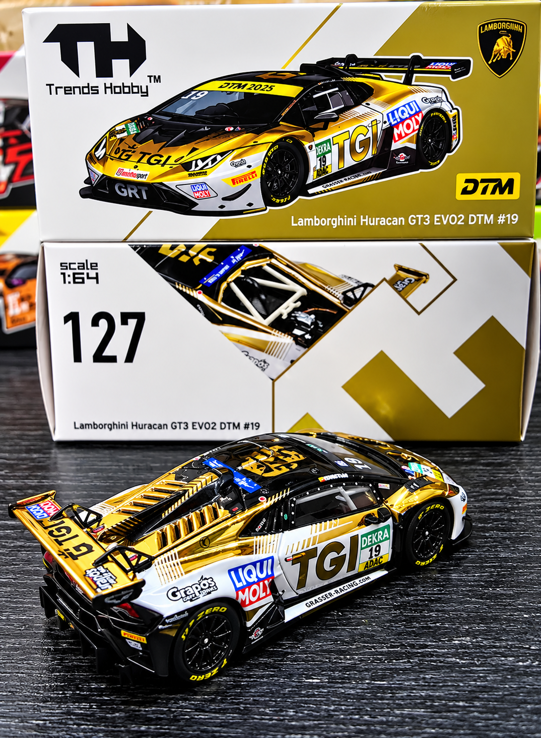 TRENDS HOBBY 1:64 Lamborghini Huracan GT3 EVO2 – DTM 2025 #19