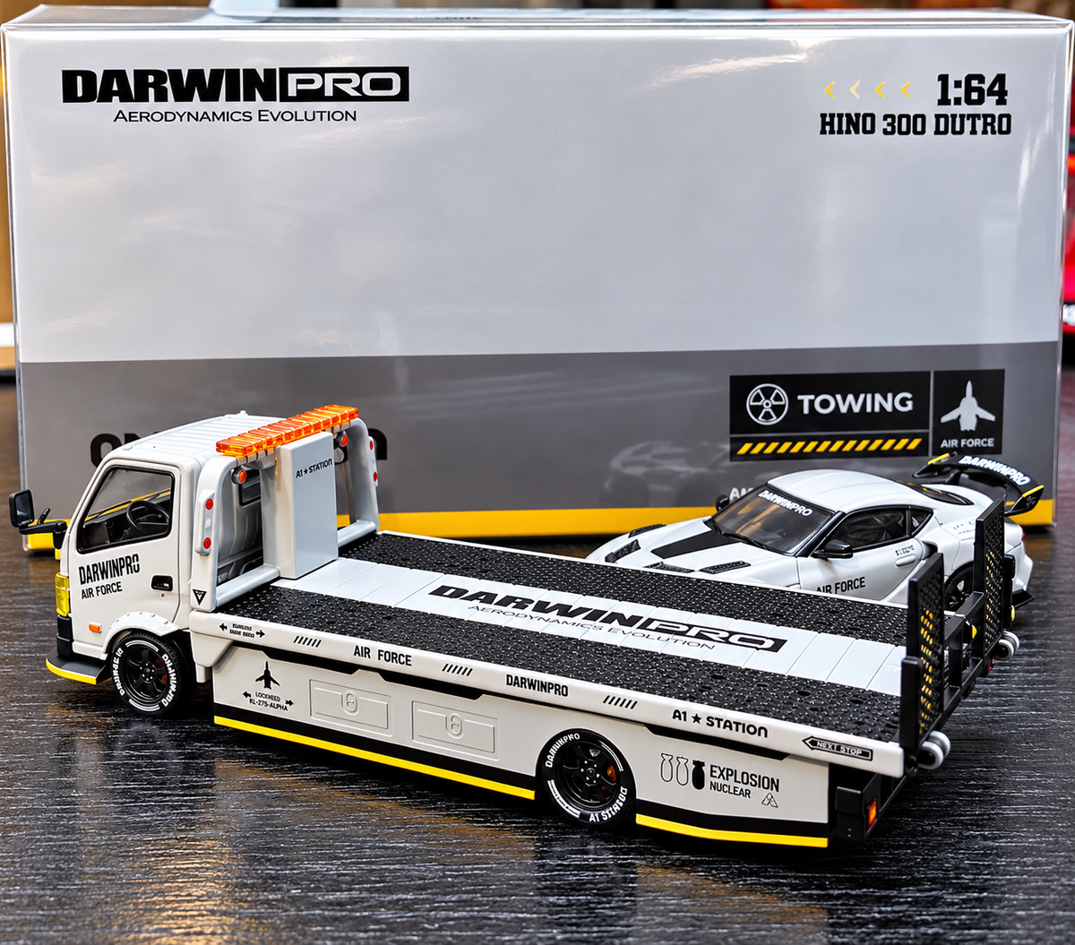 SHOOM64 1:64 HINO300 & DarwinPRO AIRFORCE GREY TRUCK (LHD)