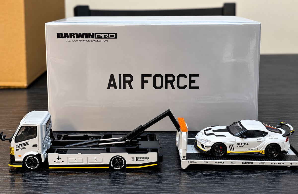 SHOOM64 1:64 HINO300 & DarwinPRO AIRFORCE GREY TRUCK (LHD)