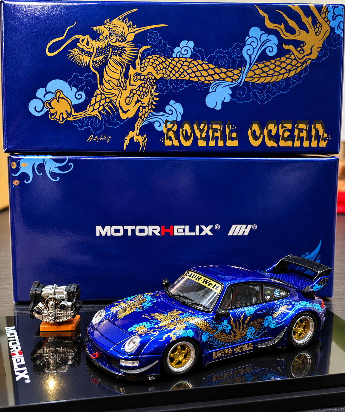 MOTORHELIX 1:64 RWB 993 Royal Ocean **CHASE RANDOMLY DISTRIBUTED**