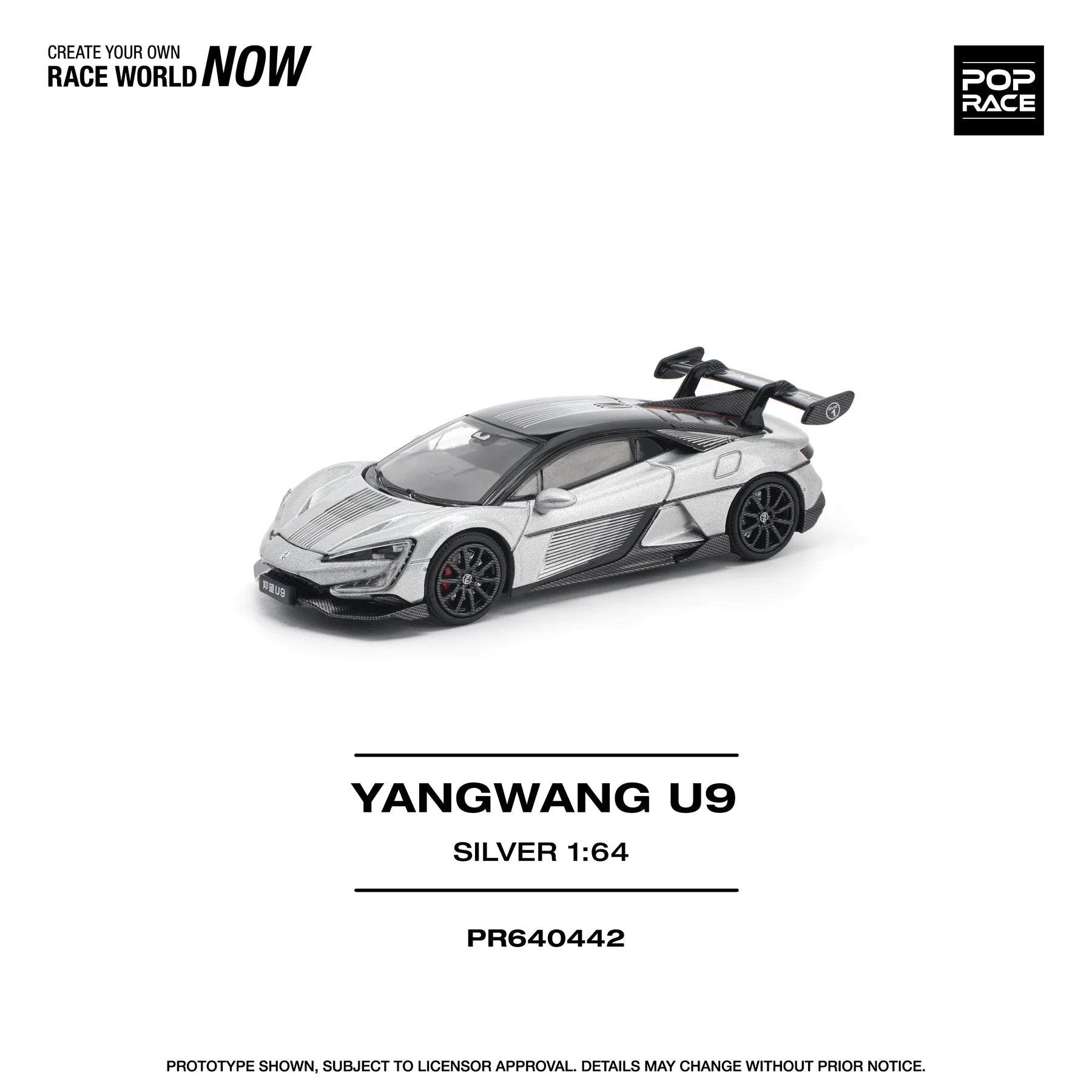 (Coming Soon) POPRACE 1/64 YANGWANG U9 - SILVER