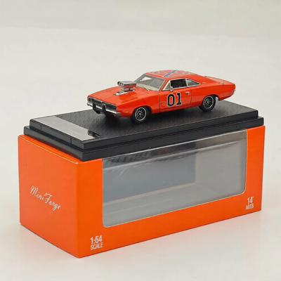 Mini Forge 1969 Charger "General Lee" W/Super Charger Diecast Metal 1/64 Scale