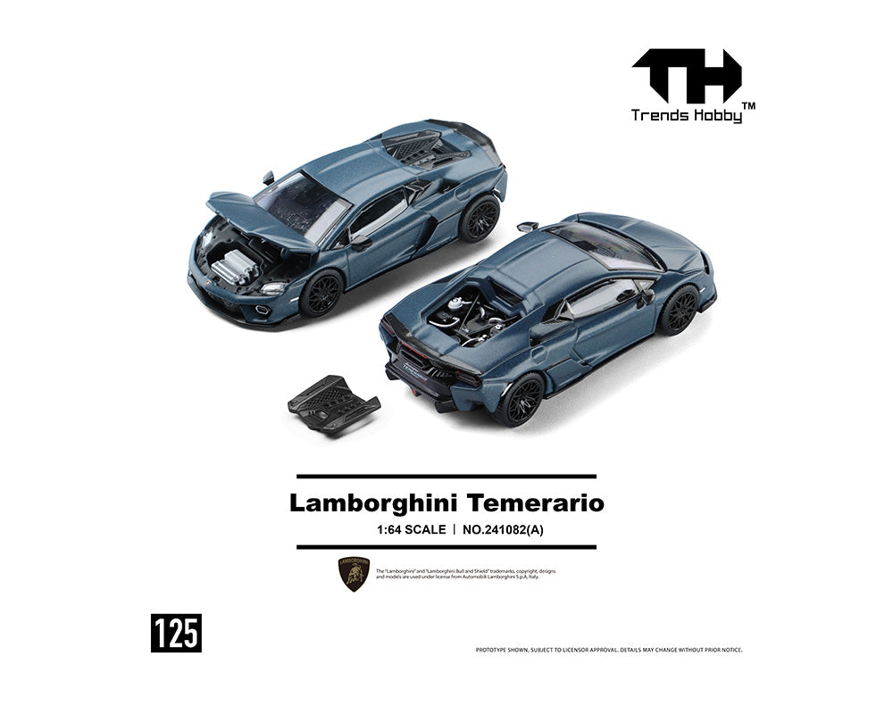 (Coming Soon) Trends Hobby 1:64 Lamborghini Temerario – Matte Blue
