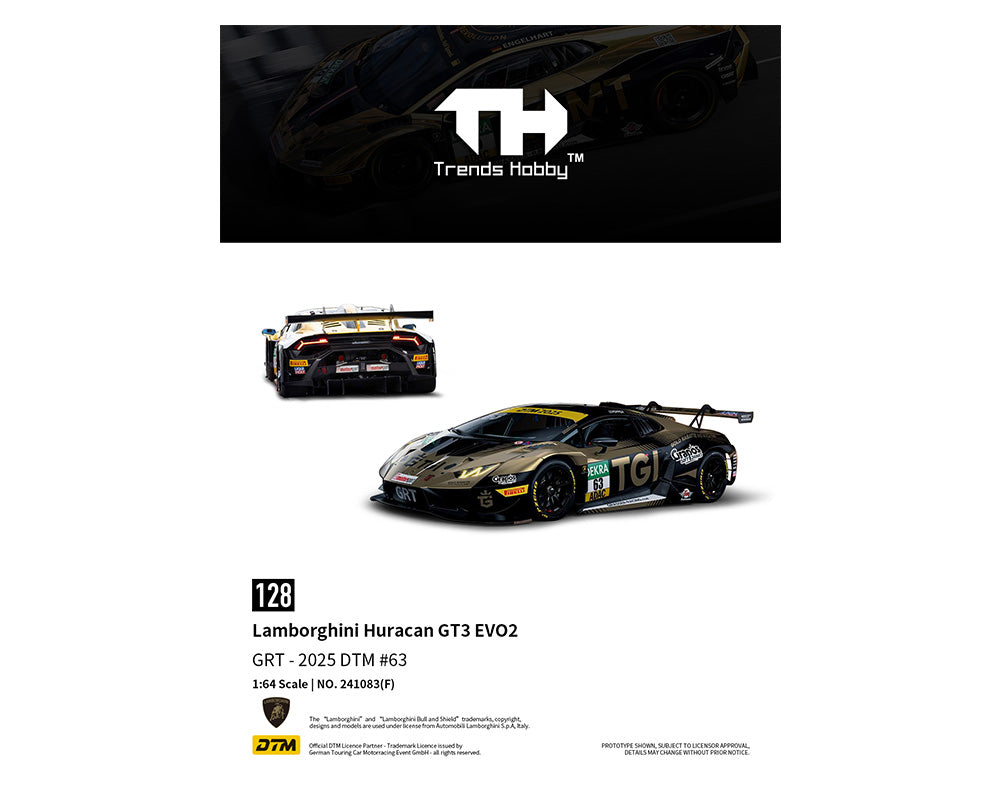 (Coming Soon) Trends Hobby 1:64 Lamborghini Huracan GT3 EVO2 – DTM 2025 #63