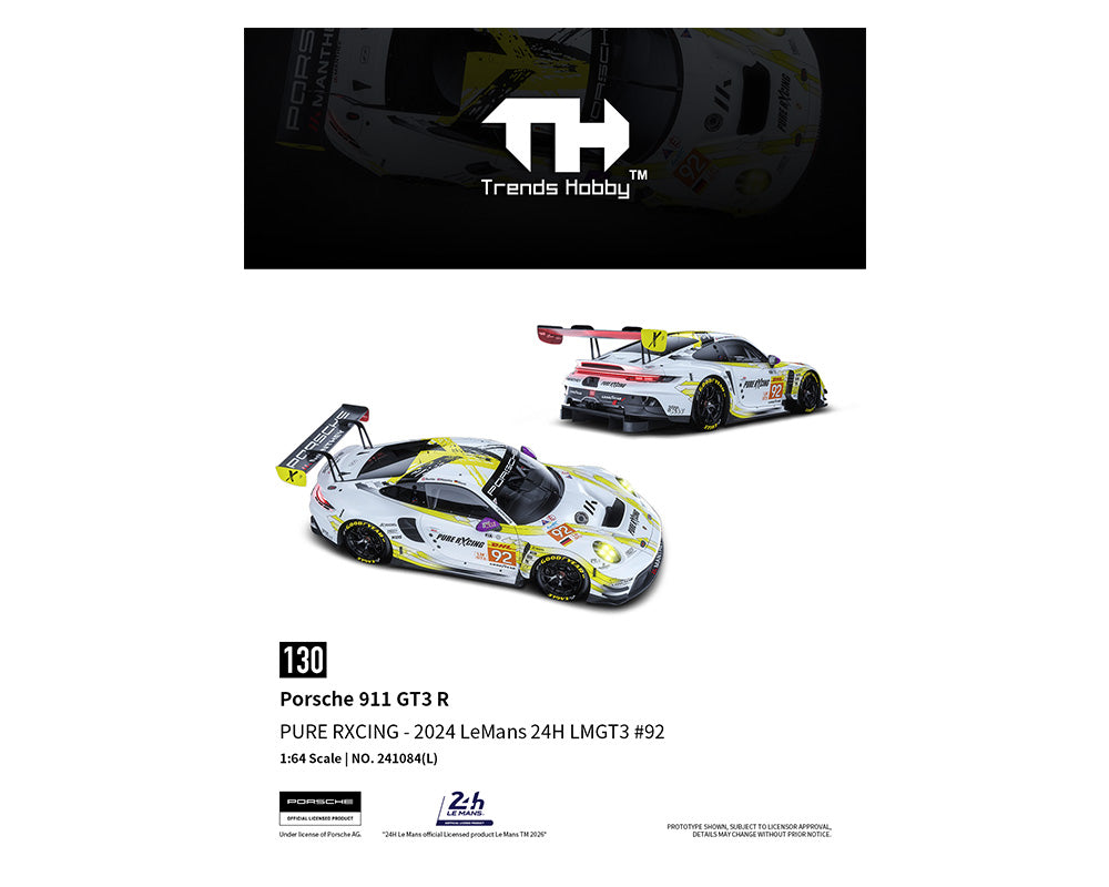 (Coming Soon) Trends Hobby 1:64 Porsche 911 GT3 R – PURE RXCING – LeMans 24H 2024 #92