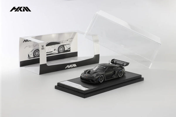 HKM 1:64 911(992) GT3 R Rennsport Large Tail Wing All Carbon Black Model Car